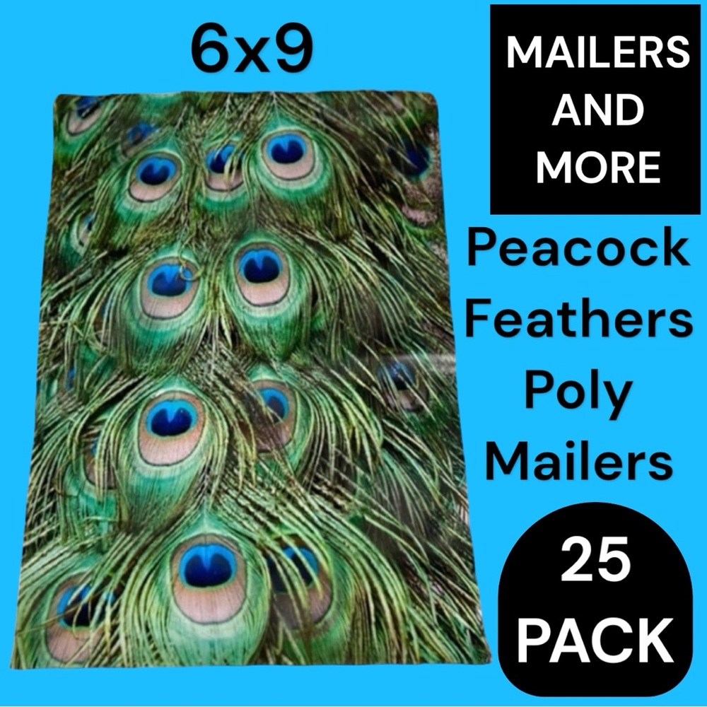 25 6X9 Peacock Eyes Flat Poly Mailers PRICE FIRM - Picture 2 of 5